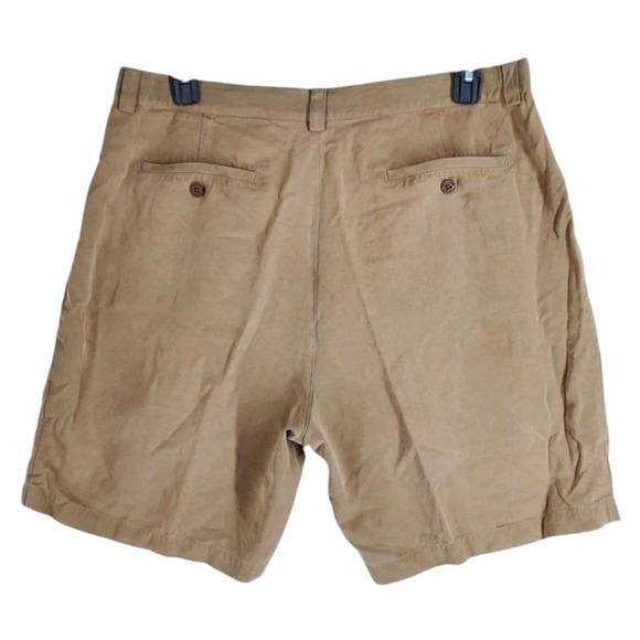 Tommy Bahama Pure Silk Pleated Shorts Mens 38 Brown Casual Vacation (37x8) - Picture 4 of 10